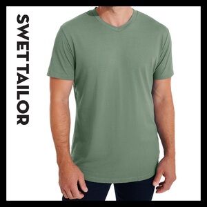 SWET TAILOR Men’s Luxury Pima Cotton Softest V NECK T-Shirt Size XXL (NWT)